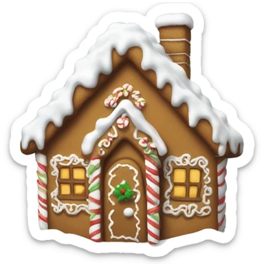 Gingerbread house with snow on top of it  sticker