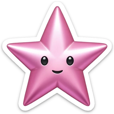 a pink metallic star  sticker