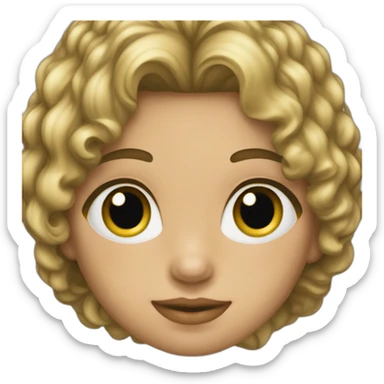 Niña de pelo rubio oscuro rizado sticker