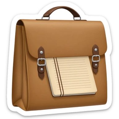 bolsa de papel con una libreta anillada sobresaliendo sticker