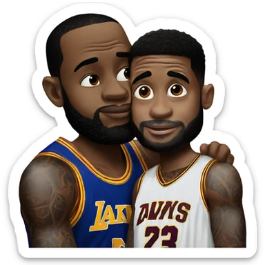Duffy kissing LeBron  sticker