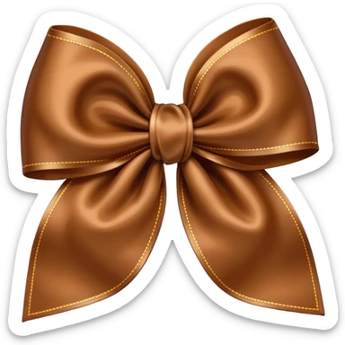 Brown aesthetic bow sticker