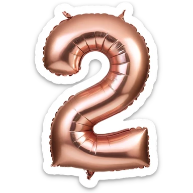 Rose gold number 5 balloon sticker