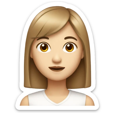 asian girl with light brown shot hair and bang  sticker