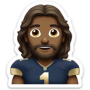Jesus in Notre dame jersey  sticker