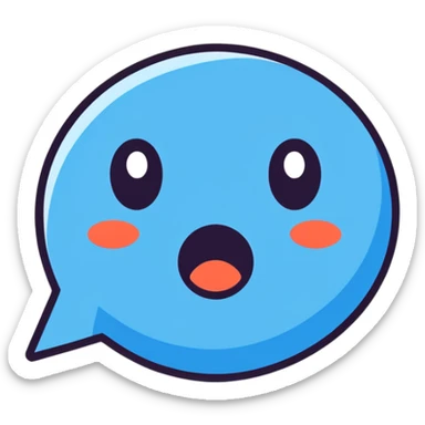 Blue shocked emoj sticker