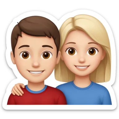 Boy and girl together close relationship cute sticker