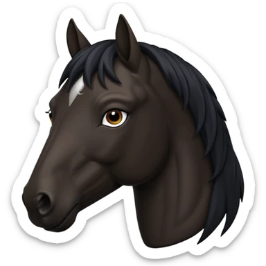 Black horse face sticker
