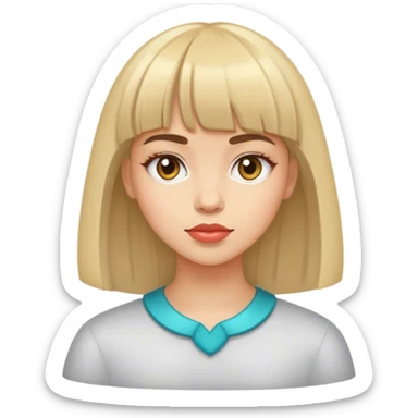 a girl with bangs clean type girl sticker