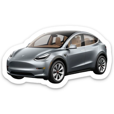 Gray Tesla model y sticker
