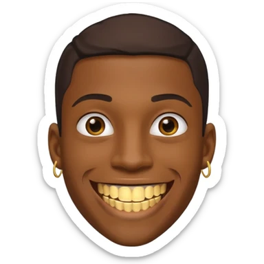 Black young guy with a grillz in jer tooth sticker
