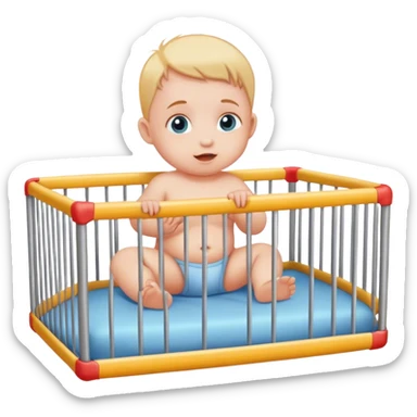 Baby in playpen  sticker