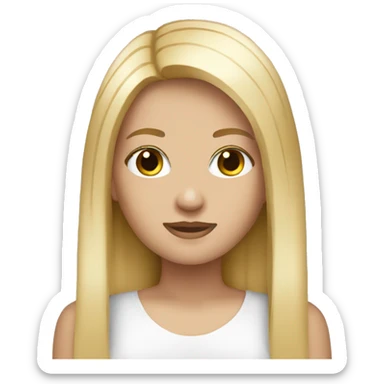 Blonde straight hair white girl sticker