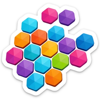 Block blast remix hexagon sticker