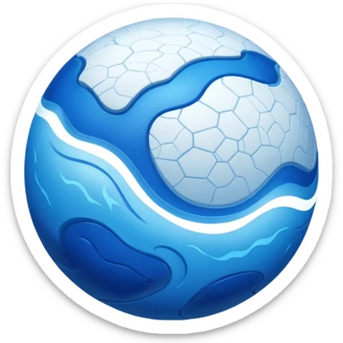 sphere globe planet, surface covered with gas and stream sticker