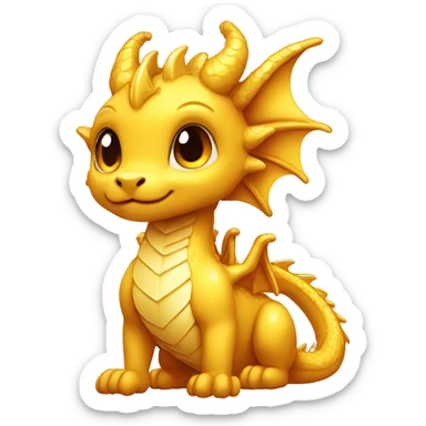 cute golden dragon with feminine qualities sticker