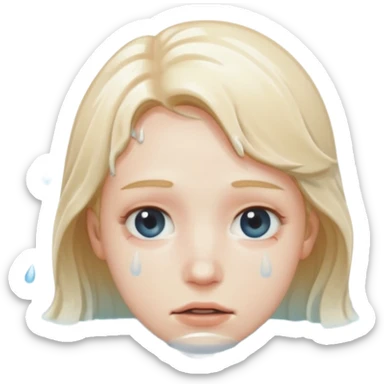 Tête qui se noit dans l’eau avec l’eau qui monte jusqu’à la moitié du visage  sticker