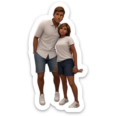 girl in white shirt with boys sticker