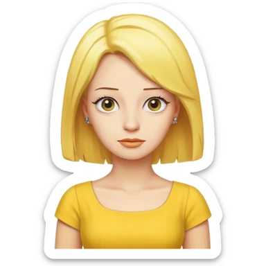 Simpson women with yellow hair and yellow dress sticker