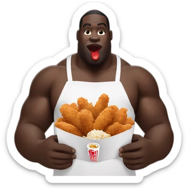 Big Black man eating kfc in a champ de coton sticker