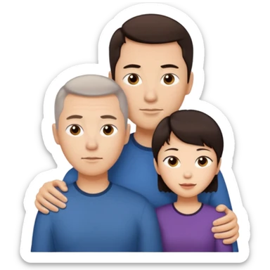 white dad with short buzzed brown hair and asian mom sticker