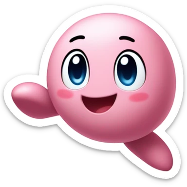 cute classic Kirby jumping sticker