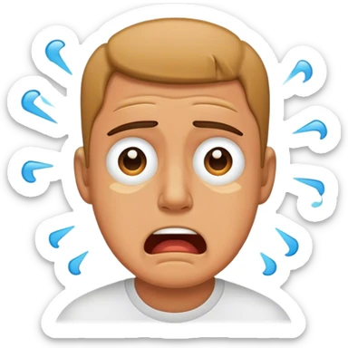 Guy crying and vibrating sticker