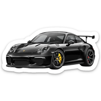 black porsche gt3, black rims sticker