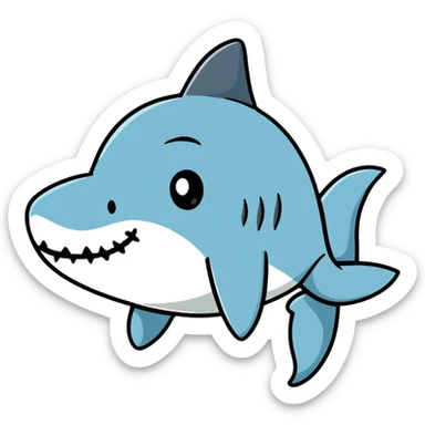 cartoonish sticker of a shark with a top hat sticker
