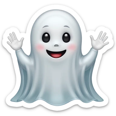 little cute ghost saying hello sticker