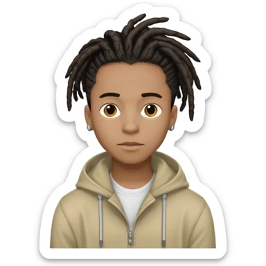 Summrs the rapper, young Black man with short dreadlocks, stylish streetwear, confident expression, inspired by his real-life appearance sticker