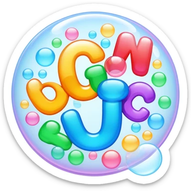 Word facts with bubble letters  sticker