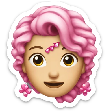 Lazo rosa con brillantes sticker