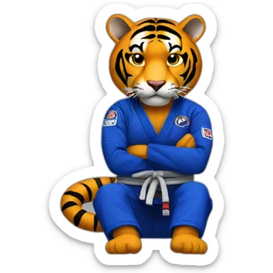 BJJ seated guard  Tiger  sticker