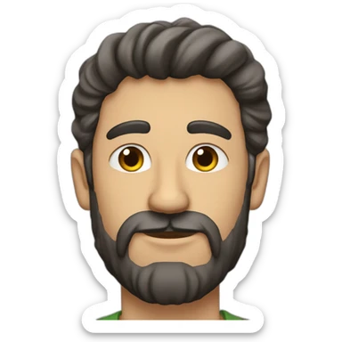 Hombre moreno con barba y delgado sticker