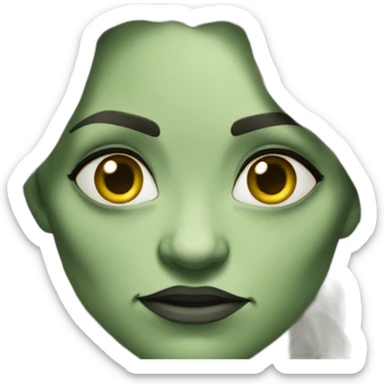 rough female orc wrinkles sticker