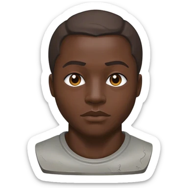 caleb williams face in the manner of a cement bust sticker