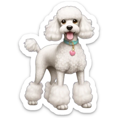 Dog Standart Poodle full body sticker