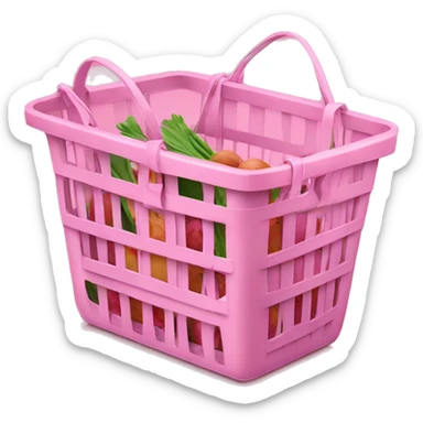 pink grocery basket sticker