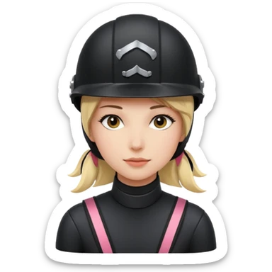 Rider helmet black matte at the back theres ribbon attached for female rider sticker