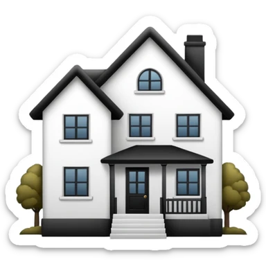 simple house  LINE drawing   sticker