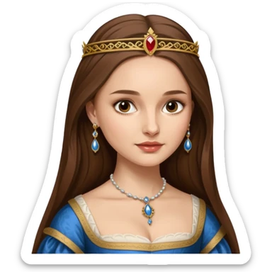 natalie portman with long hair as anne boleyn from the other boleyn girl sticker