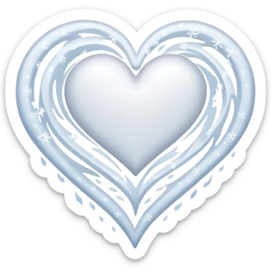 white heart with a snowstorm effect sticker