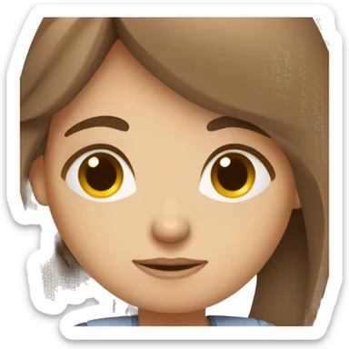 Very tired brown hair white girl working with laptop  sticker