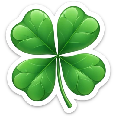 Lucky clover charm – green four-leaf clover.
 sticker