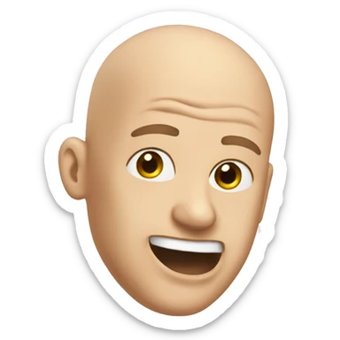 Bald guy head coming out of toilet sticker