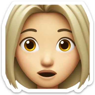 Asian girl with a shocked face sticker