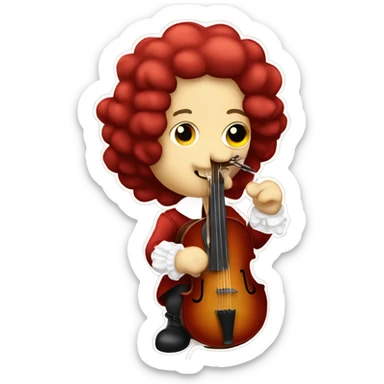 Vivaldi standing Baroque Red old chibi banjo sticker