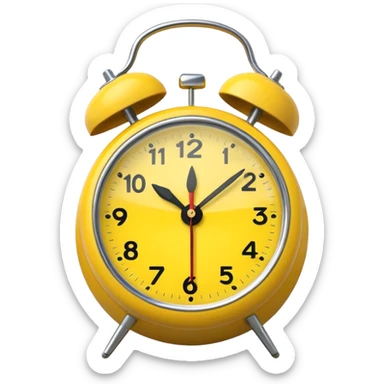 yellow alarm clock sticker