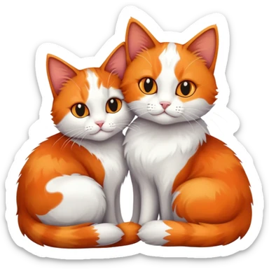 two cats cuddling together sticker